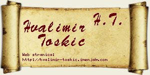 Hvalimir Toskić vizit kartica